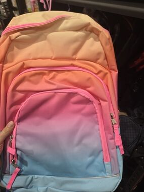 Gradient Ombre Backpack in Peach Pink Blue